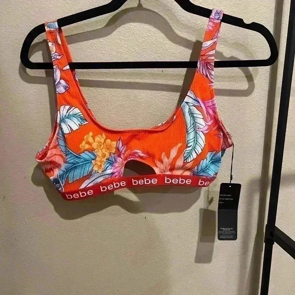 Bebe swimsuit top with tags size large